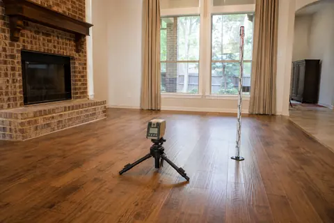Illustrative room prepared for a foundation inspection