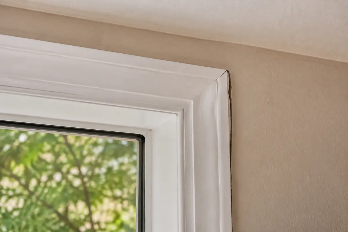 A visible gap beside interior window trim, illustrative image
